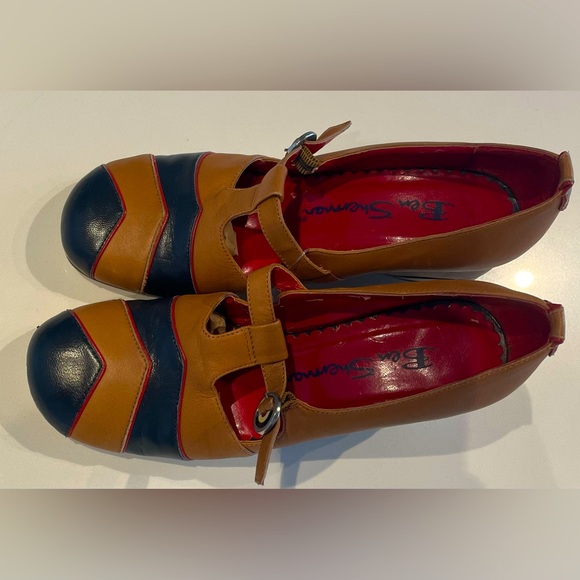 Ben Sherman Multi Tone Leather Wedge Heel - Picture 4 of 15